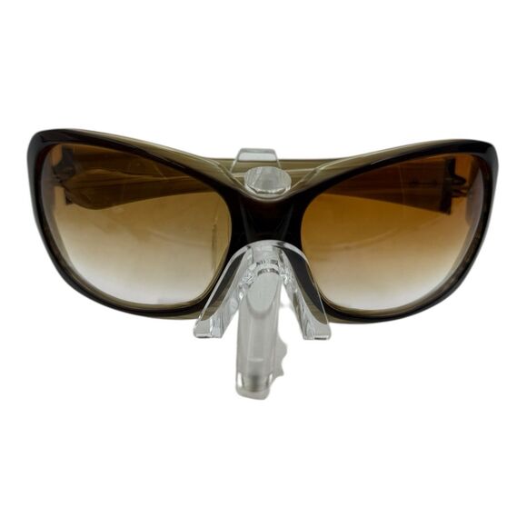 Vintage Oakley Sunglasses "Script" Cappuccino Brown to Clear Gradient Oversized - Picture 2 of 5